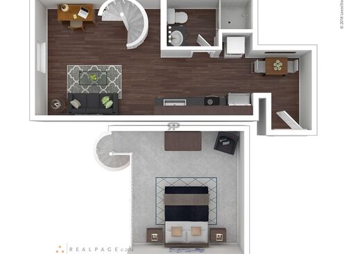 1-1 Loft - The Incline: Beds - 1: Baths - 1: SqFt Range - 430 to 584