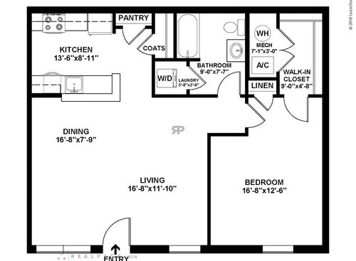 1 Bedroom: Beds - 1: Baths - 1: SqFt Range - 784 to 784