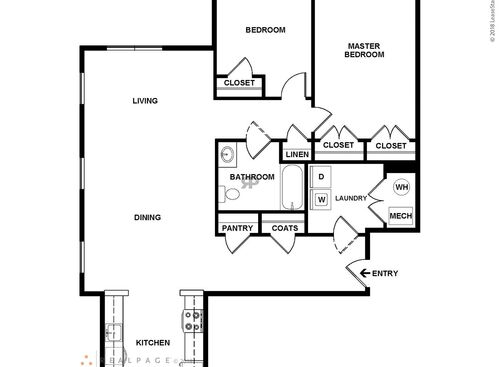 2 Bedroom: Beds - 2: Baths - 1: SqFt Range - 889 to 889