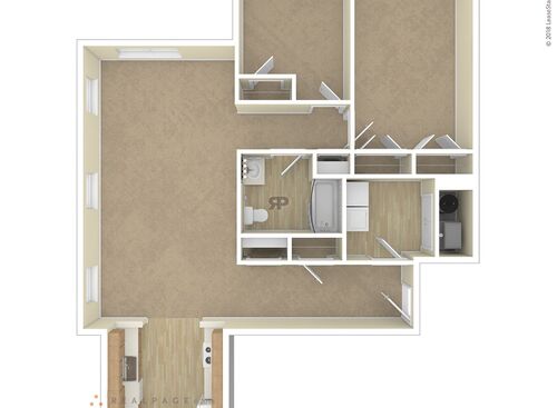 2 Bedroom: Beds - 2: Baths - 1: SqFt Range - 889 to 889