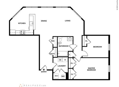 2 Bedroom: Beds - 2: Baths - 1: SqFt Range - 889 to 889
