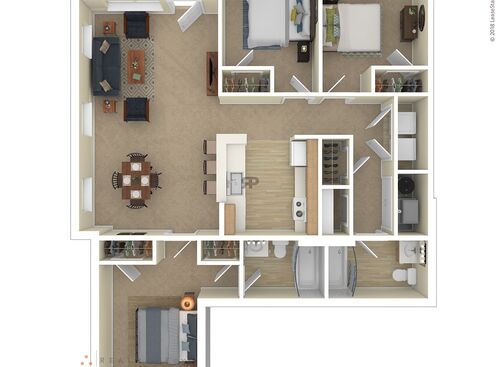 3 Bedroom: Beds - 3: Baths - 2: SqFt Range - 1331 to 1331