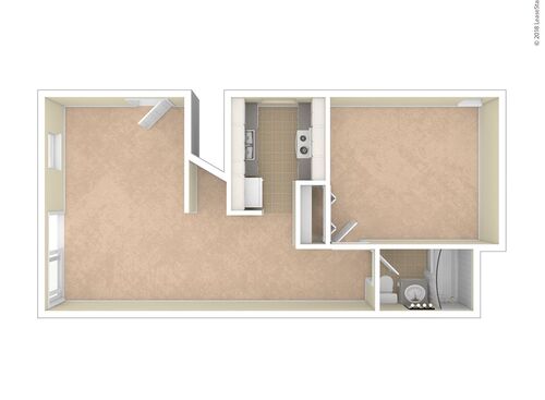 One Bedroom: Beds - 1: Baths - 1: SqFt Range - 690 to 690