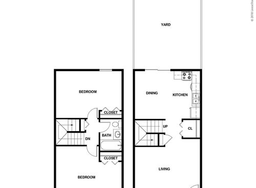 Two Bedroom: Beds - 2: Baths - 1: SqFt Range - 973 to 973