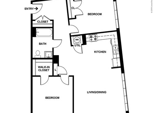 CA Two Bedroom: Beds - 2: Baths - 1: SqFt Range - 1000 to 1000