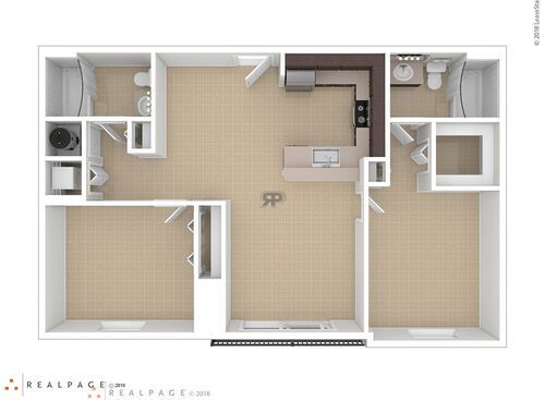 2D: Beds - 2: Baths - 2: SqFt Range - 936 to 936