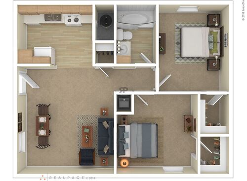 2 Bedroom: Beds - 2: Baths - 1: SqFt Range - 500 to 500