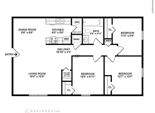 3 Bedroom: Beds - 3: Baths - 1: SqFt Range - 600 to 600