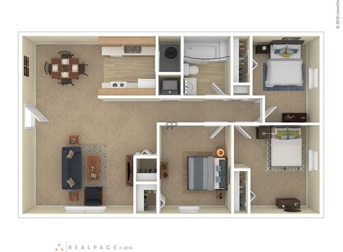 3 Bedroom: Beds - 3: Baths - 1: SqFt Range - 600 to 600