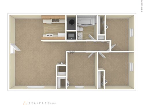 3 Bedroom: Beds - 3: Baths - 1: SqFt Range - 600 to 600