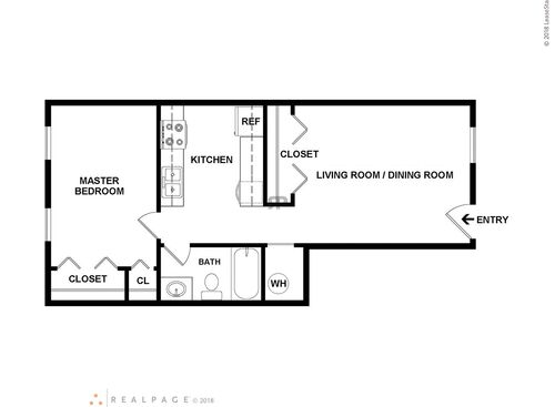 1 Bedroom: Beds - 1: Baths - 1: SqFt Range - 584 to 584