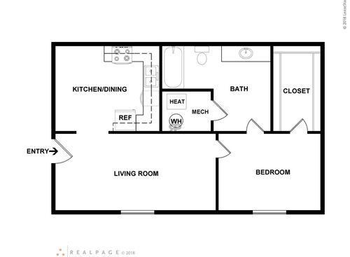 One Bedroom: Beds - 1: Baths - 1: SqFt Range - 628 to 628