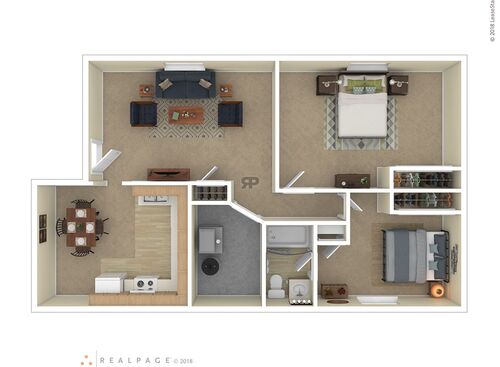 Two Bedroom: Beds - 2: Baths - 1: SqFt Range - 796 to 796