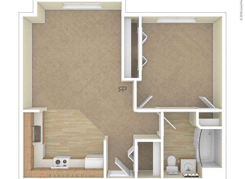 1 Bedroom GR Floor: Beds - 1: Baths - 1: SqFt Range - 400 to 400