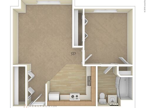 1 Bedroom 1 Bath: Beds - 1: Baths - 1: SqFt Range - 592 to 592