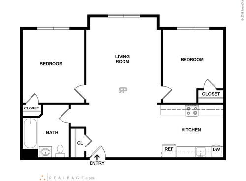 2 Bedroom 1 Bath: Beds - 2: Baths - 1: SqFt Range - 700 to 700