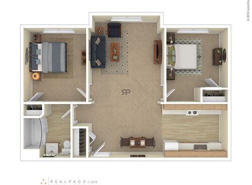 2 Bedroom 1 Bath: Beds - 2: Baths - 1: SqFt Range - 700 to 700