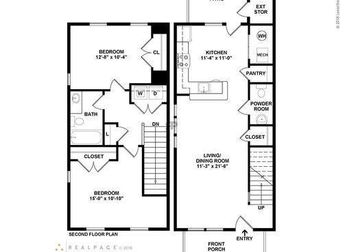 2 Bedroom: Beds - 2: Baths - 1: SqFt Range - 1047 to 1047