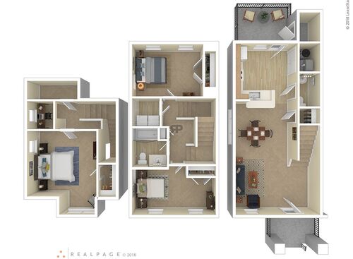 3 Bedroom: Beds - 3: Baths - 1: SqFt Range - 1357 to 1357