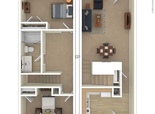 2 Bedroom: Beds - 2: Baths - 1: SqFt Range - 500 to 500