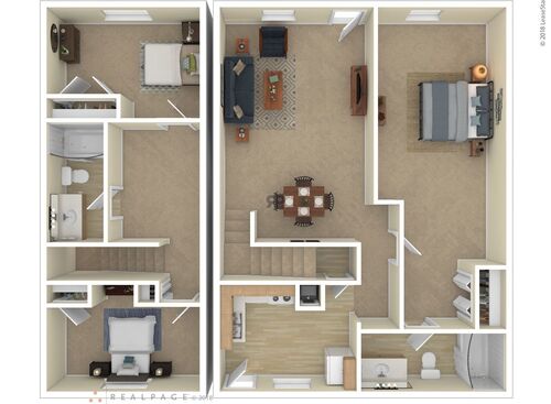 3 Bedroom: Beds - 3: Baths - 1: SqFt Range - 600 to 600