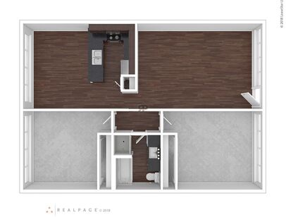 Two Bedroom: Beds - 2: Baths - 1: SqFt Range - 1008 to 1008