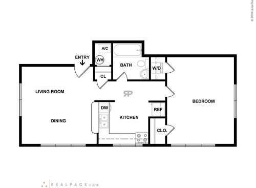 One Bedroom - A: Beds - 1: Baths - 1: SqFt Range - 712 to 712