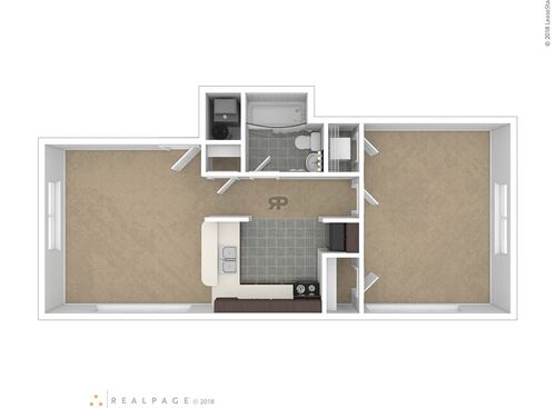 One Bedroom - A: Beds - 1: Baths - 1: SqFt Range - 712 to 712