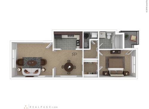 One Bedroom - B: Beds - 1: Baths - 1: SqFt Range - 810 to 810