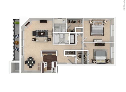 Flynn: Beds - 2: Baths - 2: SqFt Range - 1086 to 1086