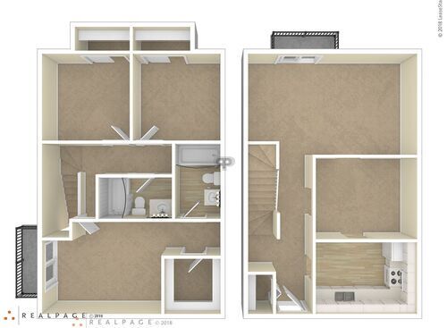 3 Bedroom Townhouse	: Beds - 3: Baths - 2: SqFt Range - 1300 to 1300