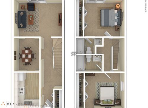 2 Bedroom Townhouse	: Beds - 2: Baths - 2.5: SqFt Range - 1000 to 1000