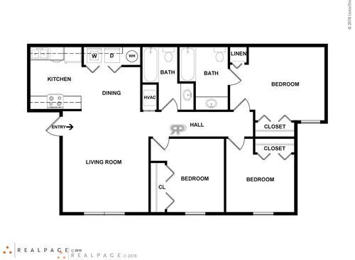 3C: Beds - 3: Baths - 2: SqFt Range - 1033 to 1033