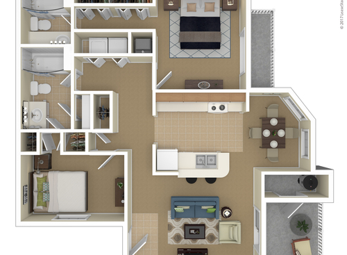 Martello: Beds - 2: Baths - 2: SqFt Range - 1014 to 1014