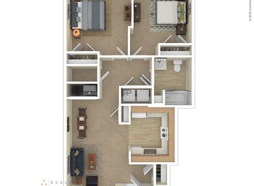 2 Bedroom: Beds - 2: Baths - 1: SqFt Range - 844 to 844