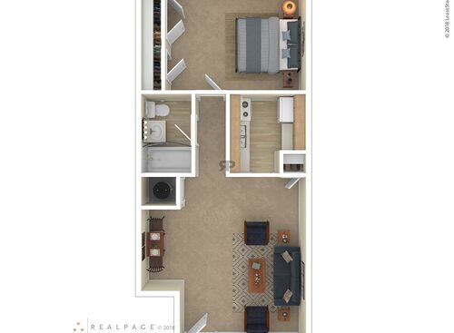 1 Bedroom: Beds - 1: Baths - 1: SqFt Range - 584 to 584