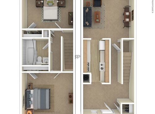 2 Bedroom: Beds - 2: Baths - 1: SqFt Range - 1152 to 1152