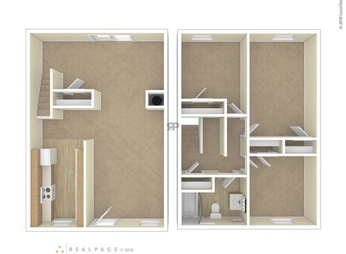 3 Bedroom: Beds - 3: Baths - 1: SqFt Range - 1152 to 1224