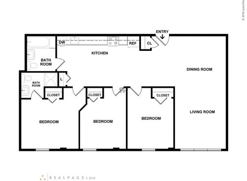 3 Bedroom: Beds - 3: Baths - 2: SqFt Range - 1110 to 1110