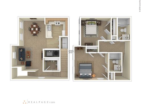 2 Bedroom: Beds - 2: Baths - 1: SqFt Range - 1281 to 1281