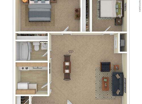 2 Bedroom: Beds - 2: Baths - 1: SqFt Range - 600 to 600