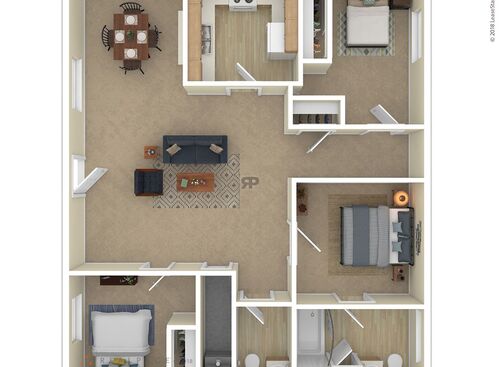 3 Bedroom: Beds - 3: Baths - 1: SqFt Range - 700 to 700