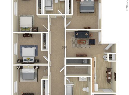 4 Bedroom: Beds - 4: Baths - 2: SqFt Range - 800 to 800