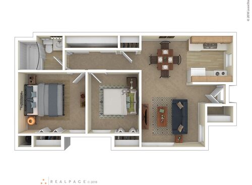 2 Bedroom: Beds - 2: Baths - 1: SqFt Range - 537 to 537