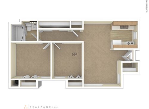 2 Bedroom: Beds - 2: Baths - 1: SqFt Range - 537 to 537