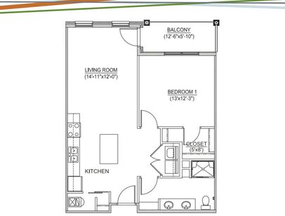 A-786: Beds - 1: Baths - 1: SqFt Range - 786 to 786
