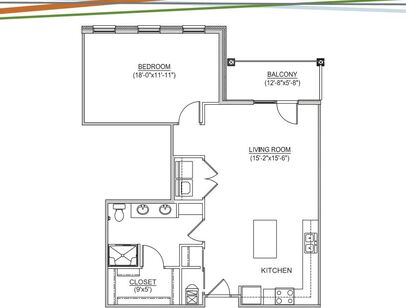 A-910: Beds - 1: Baths - 1: SqFt Range - 910 to 910