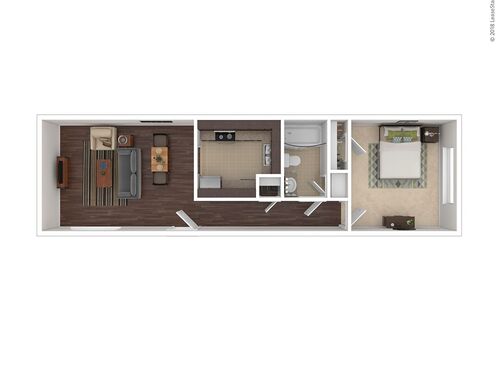 1 Bedroom Garden: Beds - 1: Baths - 1: SqFt Range - 576 to 576