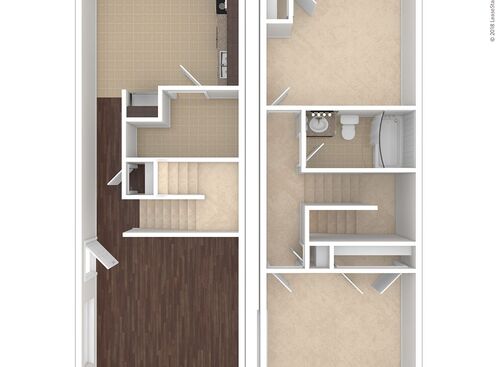 2 Bedroom Townhouse: Beds - 2: Baths - 1: SqFt Range - 936 to 936