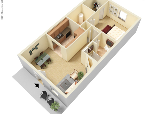 The Ayers: Beds - 1: Baths - 1: SqFt Range - 752 to 752